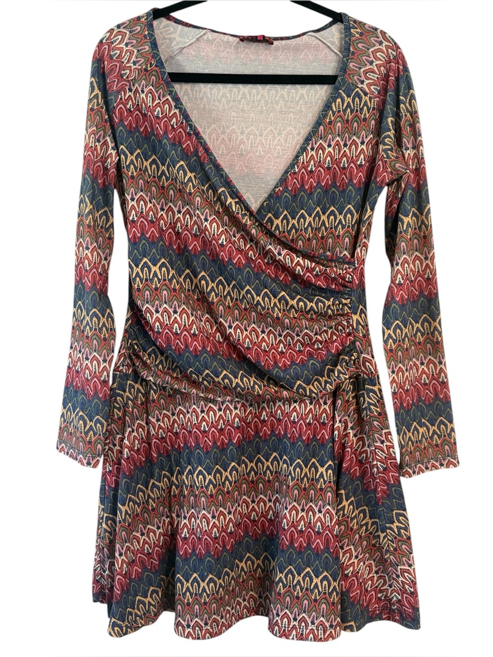 Isle Apparel Patterened Long Sleeve Dress